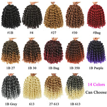 Load image into Gallery viewer, Jayfans 8 Inch Short Loose Wave Synthetic Hair Jamaican Bounce Wand Curl Crochet Hair Brown Ombre Curly Crochet Hair Extensions
