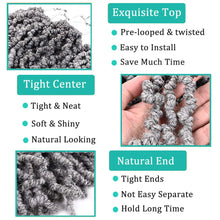 Load image into Gallery viewer, 8 Inch Grey Spring Twist Crochet Hair Synthetic Bomb Passion Twist Braids Dreadlocks Short Braiding Hair Extensions for Women
