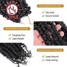 Load image into Gallery viewer, Passion Twist Hair 6/8/12/18 Inch Synthetic Crochet Hair Pretwisted Crochet Braids For Black Women Goddess Bohemian Extensions
