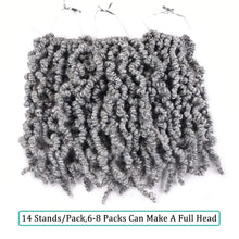 Load image into Gallery viewer, 8 Inch Grey Spring Twist Crochet Hair Synthetic Bomb Passion Twist Braids Dreadlocks Short Braiding Hair Extensions for Women
