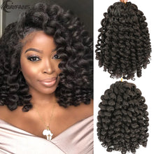 Load image into Gallery viewer, Jayfans 8 Inch Short Loose Wave Synthetic Hair Jamaican Bounce Wand Curl Crochet Hair Brown Ombre Curly Crochet Hair Extensions
