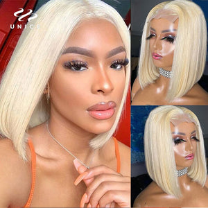 UNice Hair 4x4 Bob Closure Wig Brazilian 613 Lace Frontal Wig 13x4 Blonde Lace Front Wig Human Hair Short Ombre 99J Bob Wig