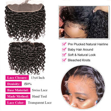 Load image into Gallery viewer, Peruvian Water Wave Bundles With Frontal Natural Wave Hair Extension Isee 100% Virgin Human Hair Bundels With Closure Frontal
