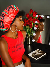 Load image into Gallery viewer, Black by Popular Demand® Black &amp; Red Split Satin Bonnet
