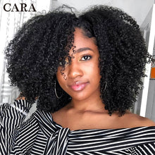 Load image into Gallery viewer, Afro Kinky Curly U Part Wigs For Women Human Hair Brazilian Curly Hair Headband Wigs Human Hair Natural Black Remy Hair WigsCARA
