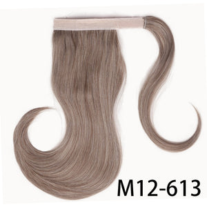 XINRAN Synthetic Bounce Wraparound Ponytail Hair Pieces  Straight Hair Extensions With Combs Warp Ponytails For Women