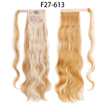 Load image into Gallery viewer, XINRAN Synthetic Long Hollywood Wave Ponytail Extension Wrap Around Ponytail Clip in Hair Extensions for Women Black Blonde Red
