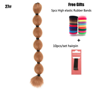 Synthetic Kinky Straight Hair Puff Bun Bubble Ponytail African American Wrap Drawstring Afro Puff Ponytail Hair Extensions