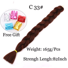 Load image into Gallery viewer, 41 inch Synthetic Braiding Hair 165g Crochet Jumbo Braids Hair Extensions 3pcs/lot Pure Color Orange Red  Yellow Purple
