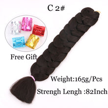 Load image into Gallery viewer, 41 inch Synthetic Braiding Hair 165g Crochet Jumbo Braids Hair Extensions 3pcs/lot Pure Color Orange Red  Yellow Purple
