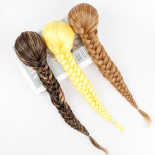 Load image into Gallery viewer, Sissi&#39;s Synthetic Hair Drawstring Rope Braids Ponytails Chignon Fishtail Ponytail Extension Purple Green Color Hairpiece
