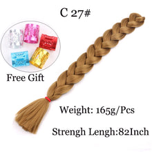 Load image into Gallery viewer, 41 inch Synthetic Braiding Hair 165g Crochet Jumbo Braids Hair Extensions 3pcs/lot Pure Color Orange Red  Yellow Purple
