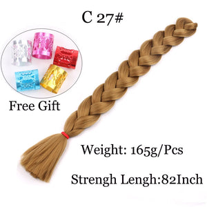 41 inch Synthetic Braiding Hair 165g Crochet Jumbo Braids Hair Extensions 3pcs/lot Pure Color Orange Red  Yellow Purple