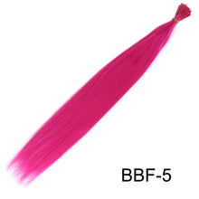 Load image into Gallery viewer, Feather Hair Extension 10Pieces Fake Hair I Tip Rainbow Synthetic Hair 16inch Hairpiece Feather for Hair Extension
