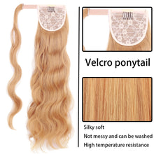 Load image into Gallery viewer, XINRAN Synthetic Long Hollywood Wave Ponytail Extension Wrap Around Ponytail Clip in Hair Extensions for Women Black Blonde Red
