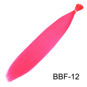 Feather Hair Extension 10Pieces Fake Hair I Tip Rainbow Synthetic Hair 16inch Hairpiece Feather for Hair Extension