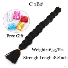 Load image into Gallery viewer, 41 inch Synthetic Braiding Hair 165g Crochet Jumbo Braids Hair Extensions 3pcs/lot Pure Color Orange Red  Yellow Purple
