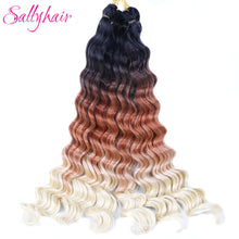 Load image into Gallery viewer, Sallyhair Synthetic Crochet Hair Deep Wave Braiding 22inch Crochet Braids Black Blue Color Bulk Hair Afro Curly Hair Extensions
