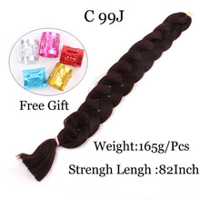 Load image into Gallery viewer, 41 inch Synthetic Braiding Hair 165g Crochet Jumbo Braids Hair Extensions 3pcs/lot Pure Color Orange Red  Yellow Purple

