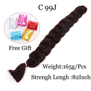 41 inch Synthetic Braiding Hair 165g Crochet Jumbo Braids Hair Extensions 3pcs/lot Pure Color Orange Red  Yellow Purple