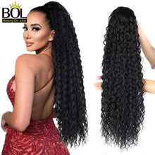 Load image into Gallery viewer, BOL Curly Ponytail Extension Human Hair Feeling Natural Hairpiece 24-32Inch Soft Long Drawstring Hair PonyTail Clip On for Women
