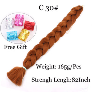 41 inch Synthetic Braiding Hair 165g Crochet Jumbo Braids Hair Extensions 3pcs/lot Pure Color Orange Red  Yellow Purple