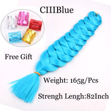 Load image into Gallery viewer, 41 inch Synthetic Braiding Hair 165g Crochet Jumbo Braids Hair Extensions 3pcs/lot Pure Color Orange Red  Yellow Purple
