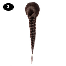 Load image into Gallery viewer, Sissi&#39;s Synthetic Hair Drawstring Rope Braids Ponytails Chignon Fishtail Ponytail Extension Purple Green Color Hairpiece

