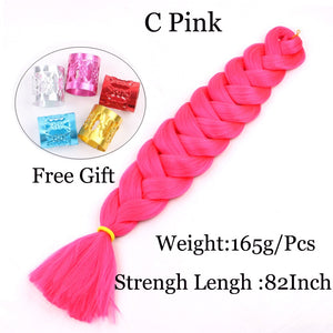 41 inch Synthetic Braiding Hair 165g Crochet Jumbo Braids Hair Extensions 3pcs/lot Pure Color Orange Red  Yellow Purple