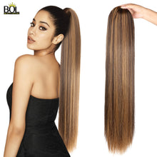 Load image into Gallery viewer, BOL 32Inch Long Kinky Curly Ponytail Hair Extensions Human Hair Feeling Synthetic Drawstring Ponytail Soft and Natural for Women
