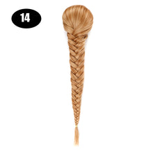 Load image into Gallery viewer, Sissi&#39;s Synthetic Hair Drawstring Rope Braids Ponytails Chignon Fishtail Ponytail Extension Purple Green Color Hairpiece
