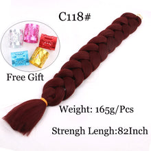 Load image into Gallery viewer, 41 inch Synthetic Braiding Hair 165g Crochet Jumbo Braids Hair Extensions 3pcs/lot Pure Color Orange Red  Yellow Purple
