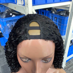 Afro Kinky Curly U Part Wigs For Women Human Hair Brazilian Curly Hair Headband Wigs Human Hair Natural Black Remy Hair WigsCARA