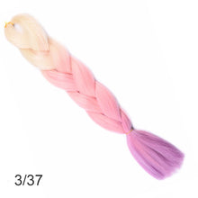 Load image into Gallery viewer, 24Inch Synthetic Long Jumbo Ombre Braiding Hair  For Women Colorful Braids 100g Rainbow Hair Gray  Black Trend Way
