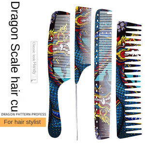 FnLune Chinese Dragon Personality Hair Cutting Comb Salon Hair Stylist Professional Male Female Hair Styling Pointed Tail Comb