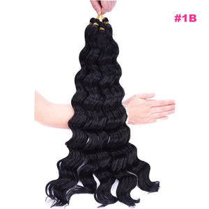 Sallyhair Synthetic Crochet Hair Deep Wave Braiding 22inch Crochet Braids Black Blue Color Bulk Hair Afro Curly Hair Extensions