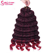 Load image into Gallery viewer, Sallyhair Synthetic Crochet Hair Deep Wave Braiding 22inch Crochet Braids Black Blue Color Bulk Hair Afro Curly Hair Extensions
