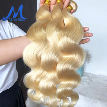 Load image into Gallery viewer, 28 30 inches Loose Body Wave Hair 613 Blonde Brazilian Human Hair Weave Bundles Full 1 3 4 PC Remy Virgin Hair Extensions Weft
