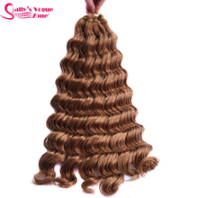 Load image into Gallery viewer, Sallyhair Synthetic Crochet Hair Deep Wave Braiding 22inch Crochet Braids Black Blue Color Bulk Hair Afro Curly Hair Extensions
