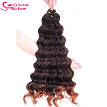 Load image into Gallery viewer, Sallyhair Synthetic Crochet Hair Deep Wave Braiding 22inch Crochet Braids Black Blue Color Bulk Hair Afro Curly Hair Extensions
