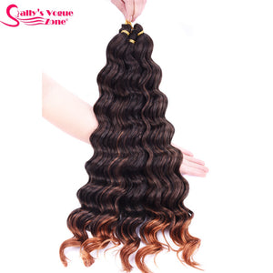 Sallyhair Synthetic Crochet Hair Deep Wave Braiding 22inch Crochet Braids Black Blue Color Bulk Hair Afro Curly Hair Extensions