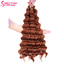 Load image into Gallery viewer, Sallyhair Synthetic Crochet Hair Deep Wave Braiding 22inch Crochet Braids Black Blue Color Bulk Hair Afro Curly Hair Extensions
