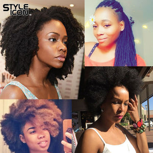 Styleicon Brazilian Afro Kinky Bulk 100% Human Hair For Braiding Remy Afro Kinky Bulk 50g/Pcs Kinky Curly Hair Crochet