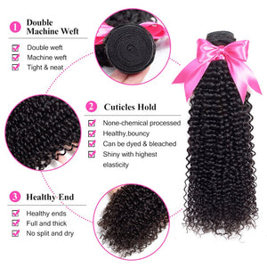 ISEE HAIR Mongolian Kinky Curly Hair Extension 100% Human Hair Bundles Unprocessed Virgin Hair Weaves 1/3/4 Bundles Nature Color