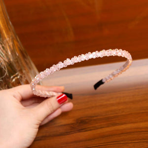 LEVAO Crystal Beaded Headband Head on Women Hairbands Handmade Shiny Rhinestone Hair Hoop Bands Bezel Girls Hair Ornament