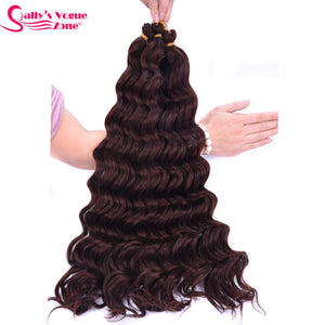 Sallyhair Synthetic Crochet Hair Deep Wave Braiding 22inch Crochet Braids Black Blue Color Bulk Hair Afro Curly Hair Extensions