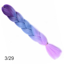 Load image into Gallery viewer, 24Inch Synthetic Long Jumbo Ombre Braiding Hair  For Women Colorful Braids 100g Rainbow Hair Gray  Black Trend Way
