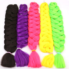 Load image into Gallery viewer, 41 inch Synthetic Braiding Hair 165g Crochet Jumbo Braids Hair Extensions 3pcs/lot Pure Color Orange Red  Yellow Purple
