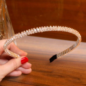 LEVAO Crystal Beaded Headband Head on Women Hairbands Handmade Shiny Rhinestone Hair Hoop Bands Bezel Girls Hair Ornament