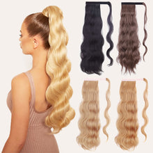 Load image into Gallery viewer, XINRAN Synthetic Long Hollywood Wave Ponytail Extension Wrap Around Ponytail Clip in Hair Extensions for Women Black Blonde Red
